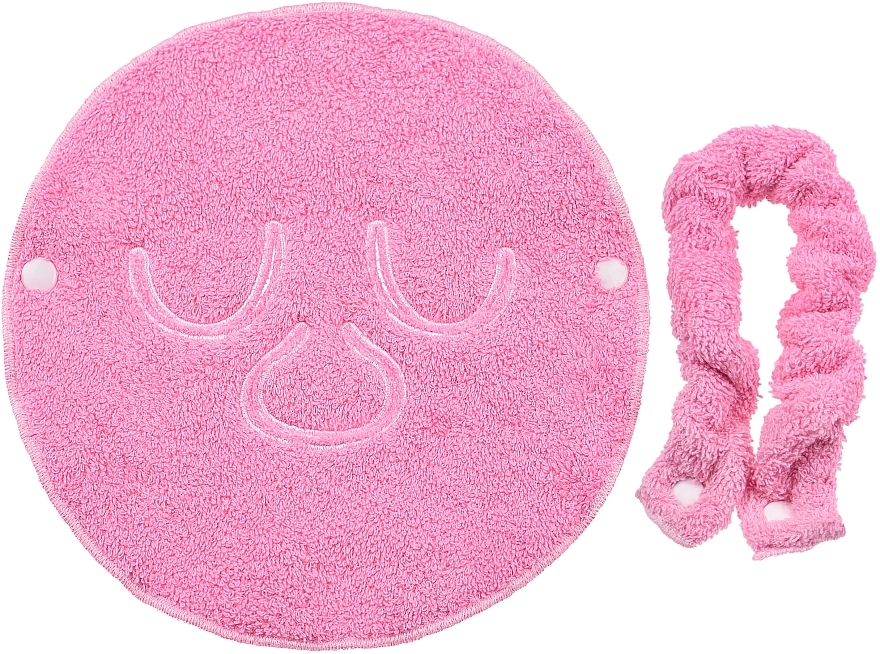 Ręcznik kompresyjny do zabiegów kosmetycznych, różowy Towel Mask - MAKEUP Facial Spa Cold & Hot Compress Pink — Zdjęcie N2