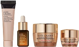 Zestaw - Estee Lauder Glow Authorities Skincare Starter Set (f/cr/15ml + eye/balm/5ml + f/primer/15ml + f/ser/7ml) — Zdjęcie N1