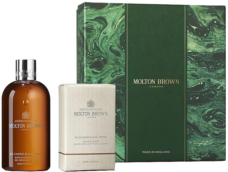 Molton Brown Re-Charge Black Pepper - Zestaw (sh/gel/300ml + b/scrab/250g) — Zdjęcie N1