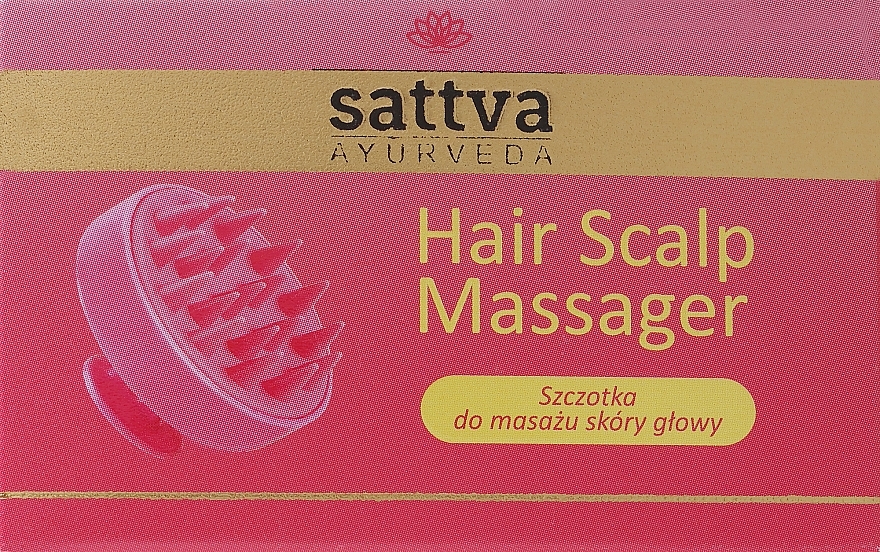 Szczotka do masażu głowy, różowa - Sattva Ayurveda Hair Sclap Masager — Zdjęcie N2