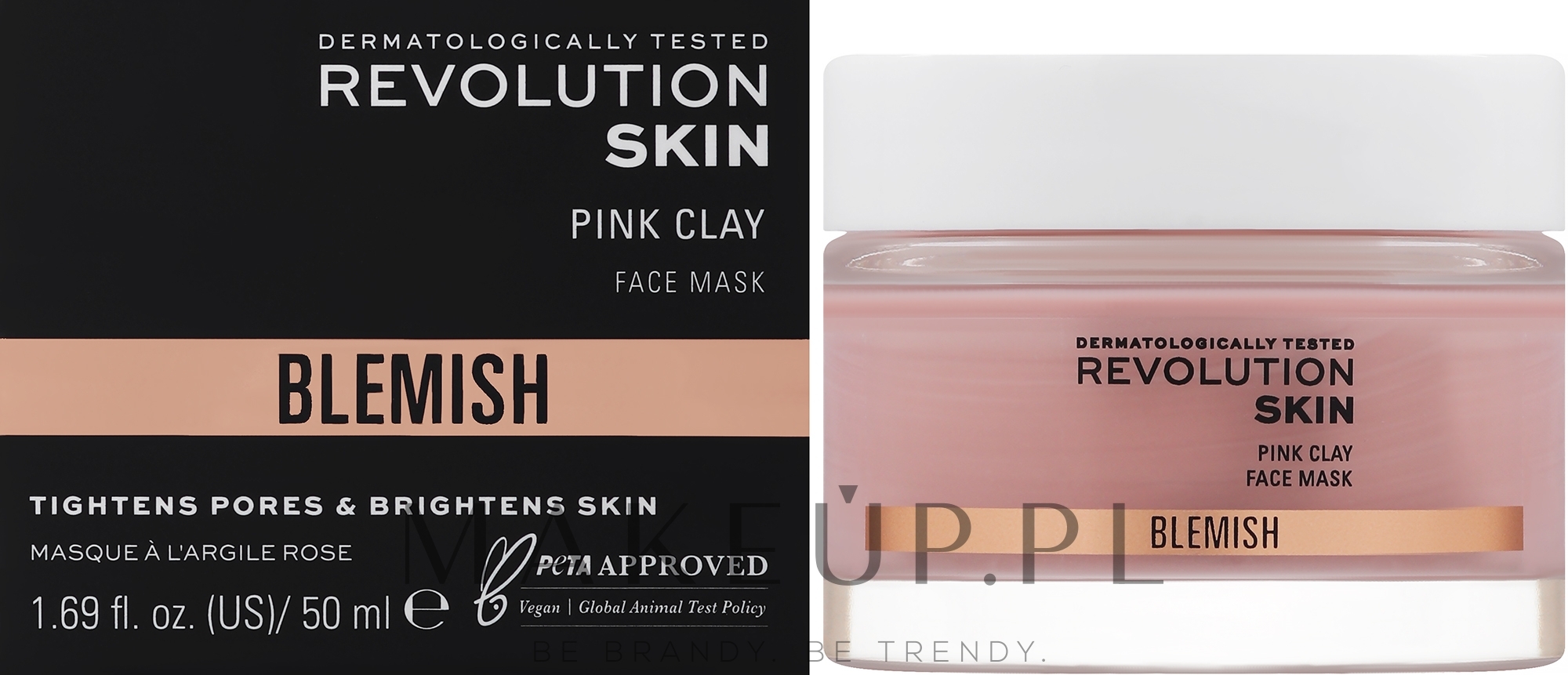 Detoksykująca maska z glinką różową do twarzy - Makeup Revolution Skincare Pink Clay Detoxifying Face Mask — Zdjęcie 50 ml