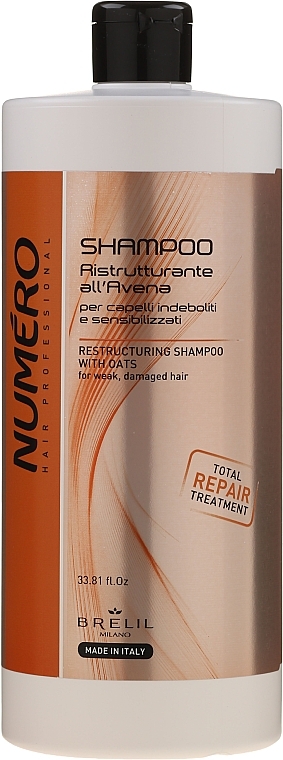 WYPRZEDAŻ Regenerujący szampon do włosów z owsem - Brelil Numero Brelil Numero Restructuring Shampoo with Oats * — Zdjęcie N3