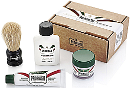 Zestaw - Proraso Shave Travel Kit (cr 10 ml + sh/cr 15 ml + ash/balm 25 ml + shaving/brush) — Zdjęcie N1