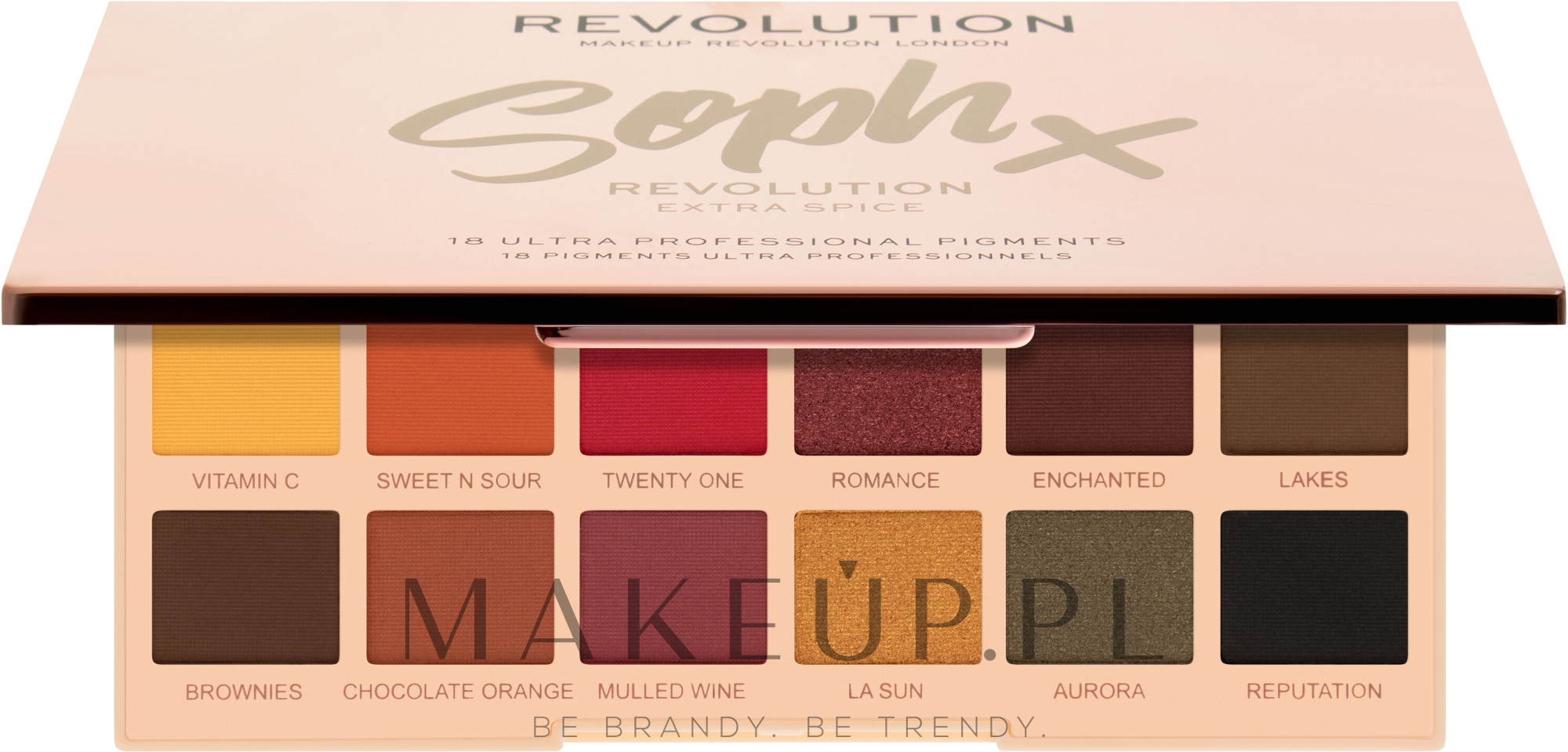 Paleta cieni do powiek - Makeup Revolution X Soph Extra Spice Eyeshadow Palette — Zdjęcie 18 x 08 g