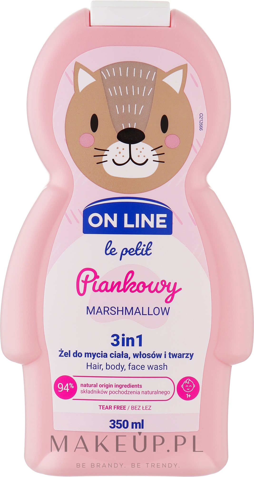 Piankowy żel do mycia ciała, włosów i twarzy 3 w 1 - On Line Le Petit Marshmellow 3 In 1 Hair Body Face Wash — Zdjęcie 350 ml