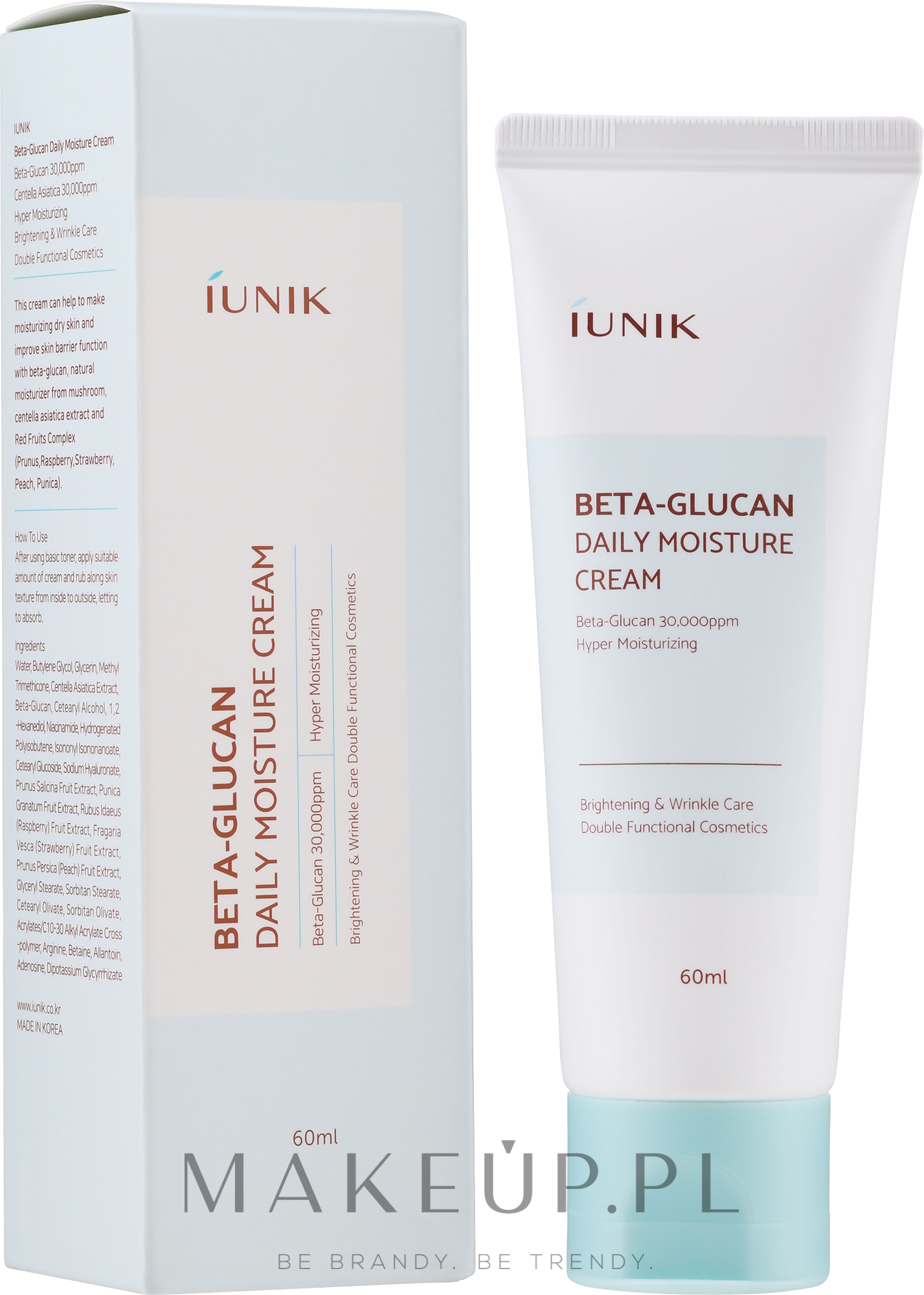 Nawilżający krem do twarzy z beta-glukanem - iUNIK Beta-Glucan Daily Moisture Cream — Zdjęcie 60 ml