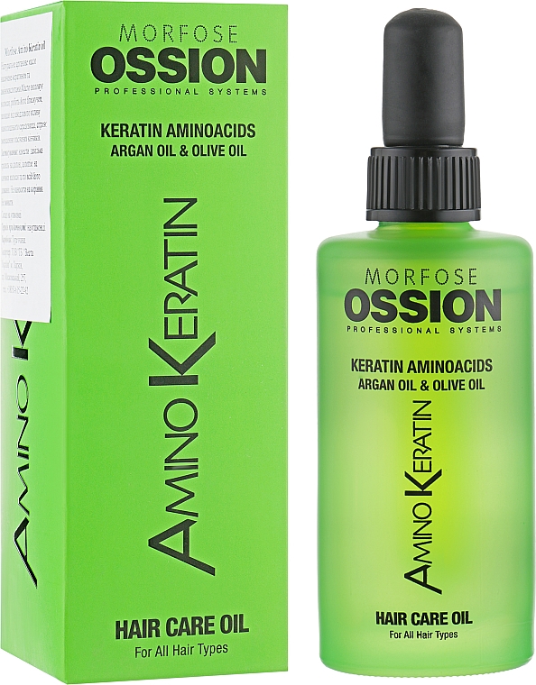 Nawilżający eliksir do włosów - Morfose Ossion Amino Keratin Hair Care Oil — Zdjęcie N1
