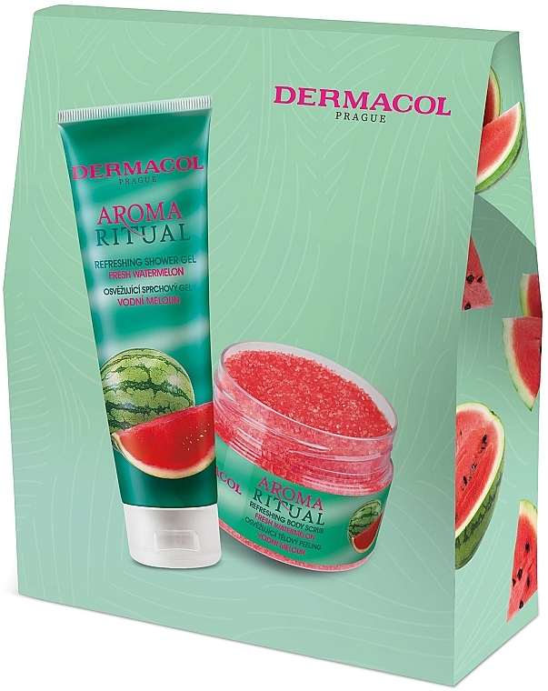 Zestaw - Dermacol Aroma Ritual Watermelon (sh/gel/250ml + b/scrub/200g) — Zdjęcie N1