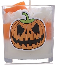 Świeca dekoracyjna Halloween, dynia z zielonym ogonem - KaWilamowski Scented Candle — Zdjęcie N1