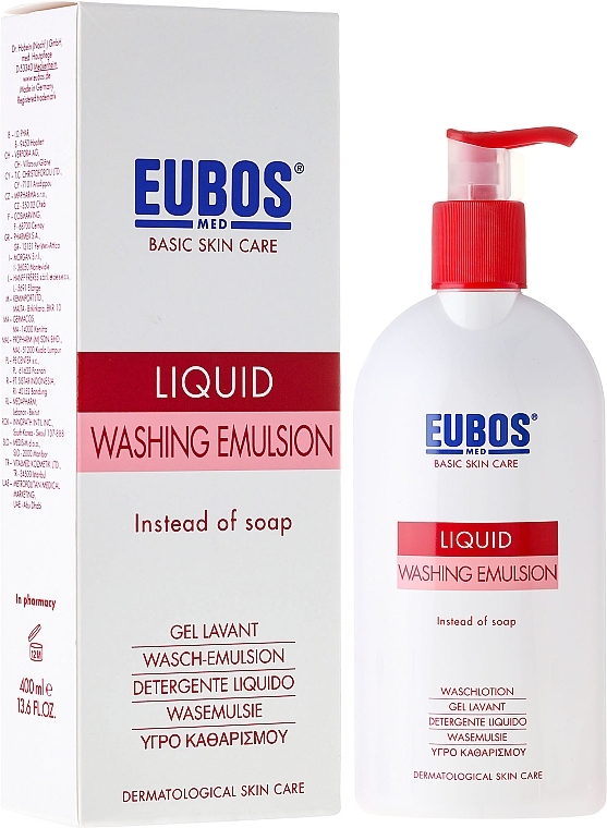 PRZECENA! Bezalkaiczna emulsja myjąca do ciała - Eubos Med Basic Skin Care Liquid Washing Emulsion Red * — Zdjęcie N5