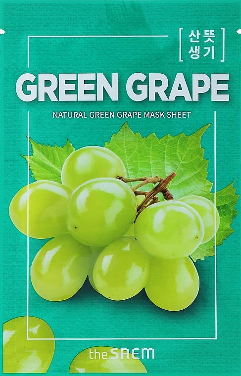 Maska w płachcie z ekstraktem z winogron - The Saem Natural Green Grape Mask Sheet