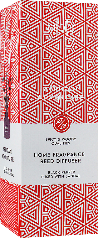 Dyfuzor zapachowy Czarny pieprz i drzewo sandałowe - Mades Cosmetics African Advanture Home Fragrance Reed Diffuser — Zdjęcie N1