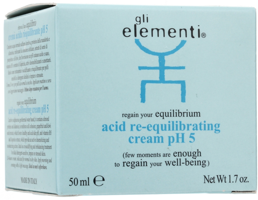 Krem do twarzy - Gli Elementi Acid Re-equilibrating Cream pH5 — Zdjęcie N1