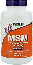 Suplement diety Metylosulfonylometan w tabletkach, 1500 mg - Now Foods MSM Methylsulfonylmethane — Zdjęcie N2