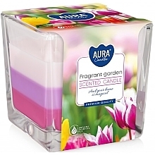 Kup Świeca w kwadratowej szklance Pachnący ogród - Bispol Aura Fragrant Garden Candles