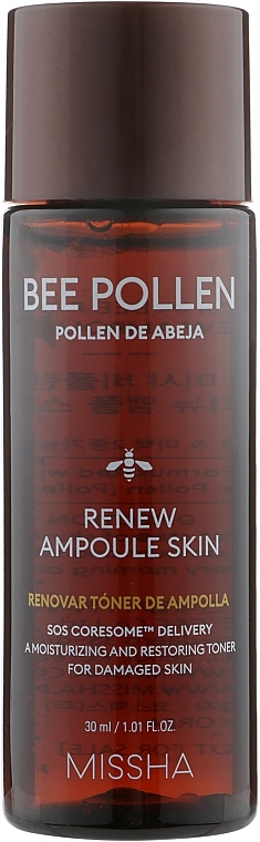 Zestaw - Missha Bee Pollen Renew Skincare Set (ton/150ml + emulsion/130ml + mini/ton/30ml + mini/emulsion/30ml) — Zdjęcie N6
