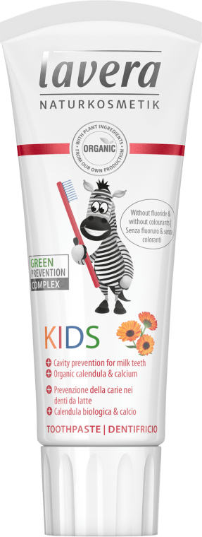 Pasta do zębów dla dzieci bez fluoru - Lavera Kids Toothpaste Organic Calendula and Calcium Fluoride — Zdjęcie N1