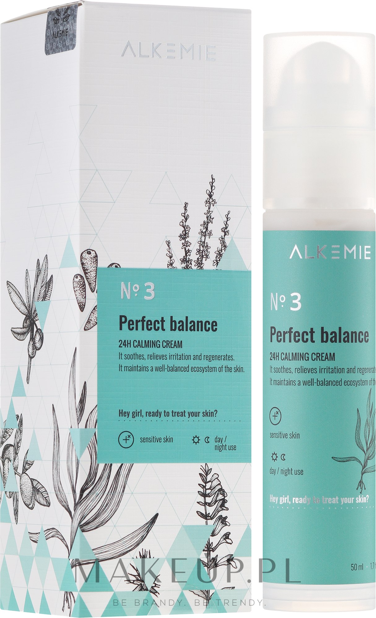 Wyciszający krem do twarzy na dzień i na noc - Alkemie Perfect Balance 24h Calming Cream — фото 50 ml