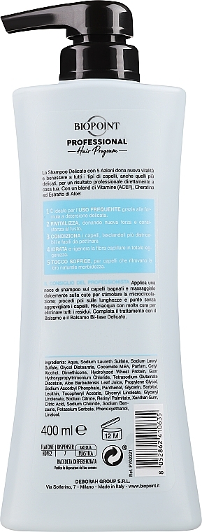 Delikatny szampon do wszystkich rodzajów włosów - Biopoint Delicate Shampoo — Zdjęcie N2