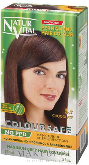 Farba do włosów - Natur Vital PPD Free ColourSafe Hair Colour — Zdjęcie 5.7 - Chocolate