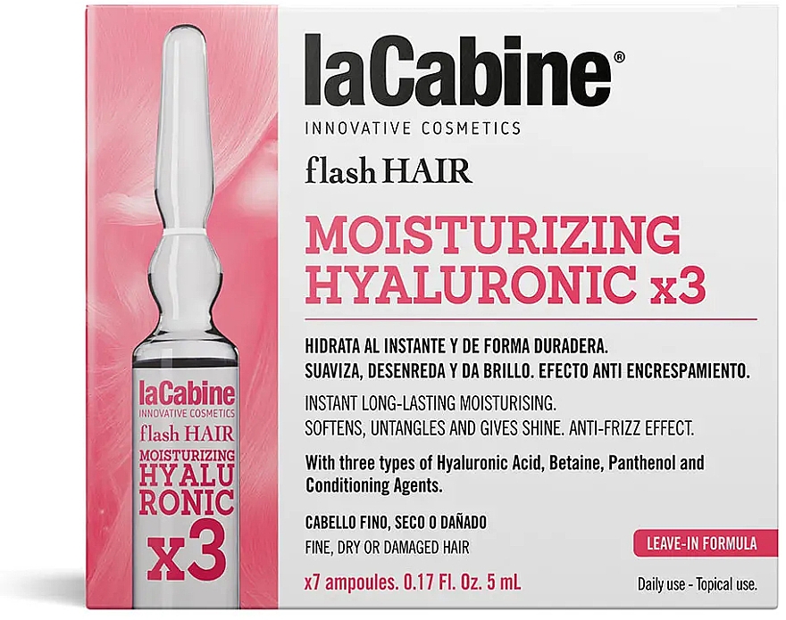 Nawilżające ampułki do włosów - La Cabine Flash Hair Moisturizing Hyaluronic — Zdjęcie N1