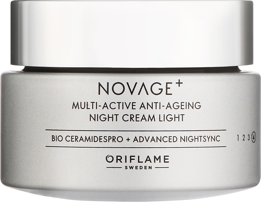Multiaktywny lekki krem przeciwstarzeniowy na noc - Oriflame Novage+ Multi-Active Anti-Ageing Night Cream Light — Zdjęcie N1