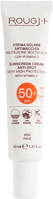Emulsja przeciwsłoneczna do twarzy z witaminą C - Rougj+ Sunscreen Cream Anti-Spot Very High Protection With Vitamin C SPF50+ — Zdjęcie N1