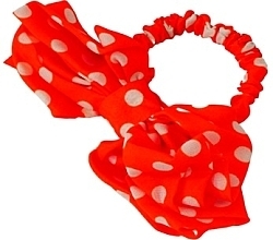 Gumka do włosów z kokardką, czerwona w białe kropki - Lolita Accessories — Zdjęcie N1