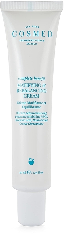 Matujący krem nawilżający do twarzy - Cosmed Complete Benefit Matifying & Rebalancing Cream — Zdjęcie N1