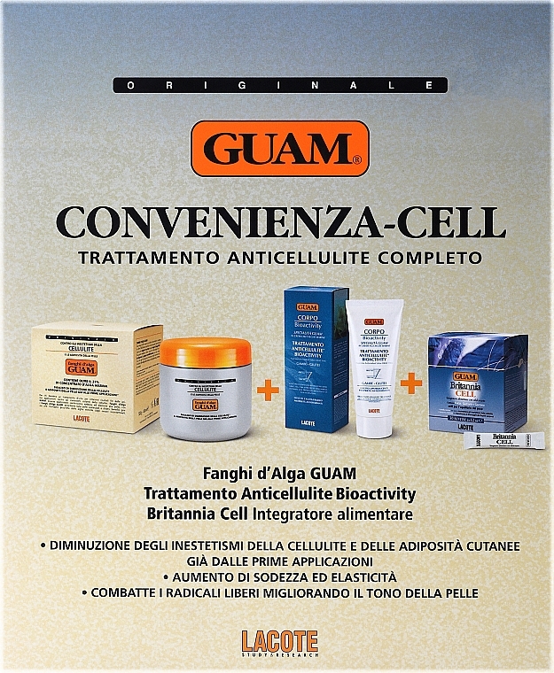 PRZECENA! Zestaw - Guam Convenienza Body Slimming Kit (mask/500g + b/cr/200ml + cell/30x12ml) * — Zdjęcie N1