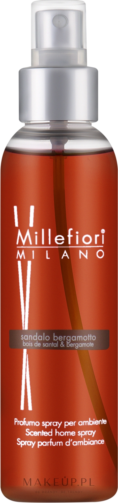 Aromatyczny spray do domu Sandalo Bergamotto - Millefiori Milano Natural Spray Perfumer — Zdjęcie 150 ml