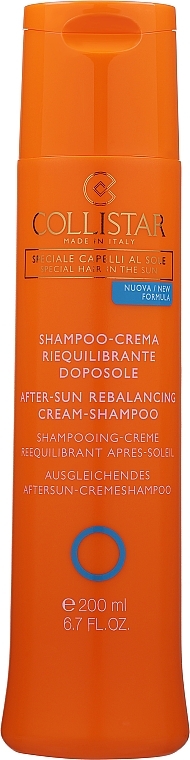 Odbudowujący szampon do włosów osłabionych promieniami słonecznymi - Collistar After-Sun Rebalancing Cream-Shampoo