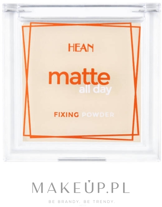 Matujący puder do twarzy - Hean Matte All Day Fixing Powder — Zdjęcie 50 - Soft Beige