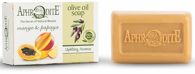 Mydło oliwkowe z mango i papają - Aphrodite Olive Oil Soap With Mango & Papaya — Zdjęcie N1