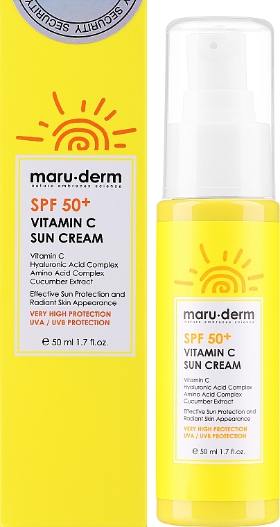 Krem przeciwsłoneczny do twarzy z witaminą C - Maruderm Cosmetics Vitamin C Sun Cream SPF 50 — Zdjęcie N2