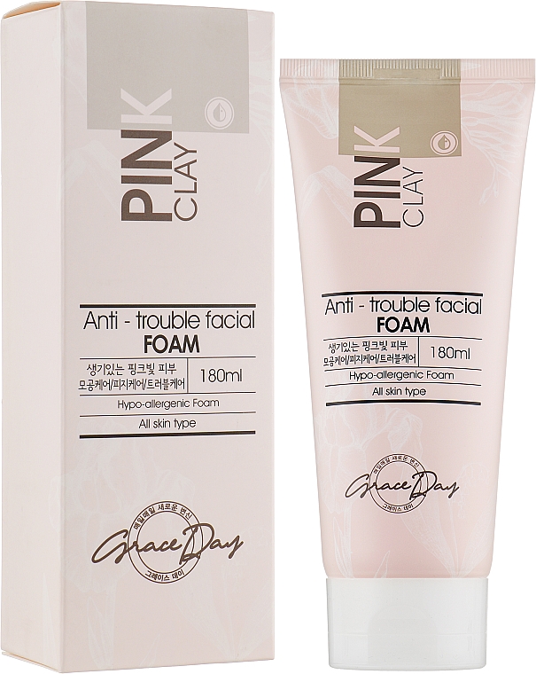 Pianka do mycia twarzy z różową glinką - Grace Day Pink Clay Anti-Trouble Facial Foam — Zdjęcie N2