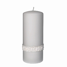 Kup Świeca dekoracyjna 7 x 10 cm, szara - Artman Crystal Pearl 