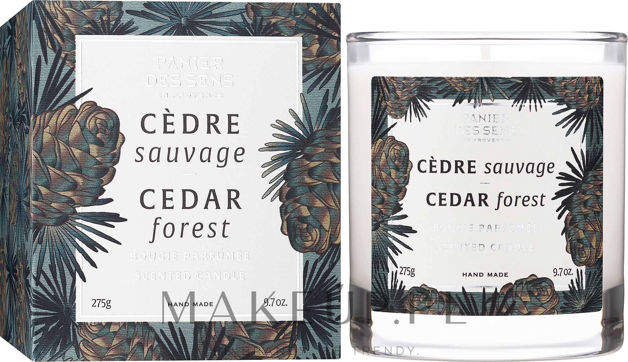 Świeca zapachowa w szklance Drzewo cedrowe - Panier Des Sens Scented Candle Cedar Forest — Zdjęcie 275 g