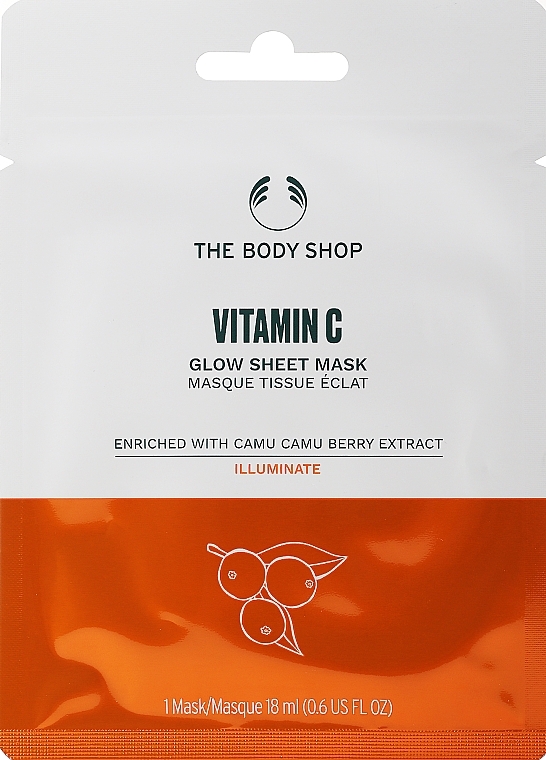 Maska w płachcie, Witamina C - The Body Shop Vitamin C Glow Sheet Mask — Zdjęcie N1