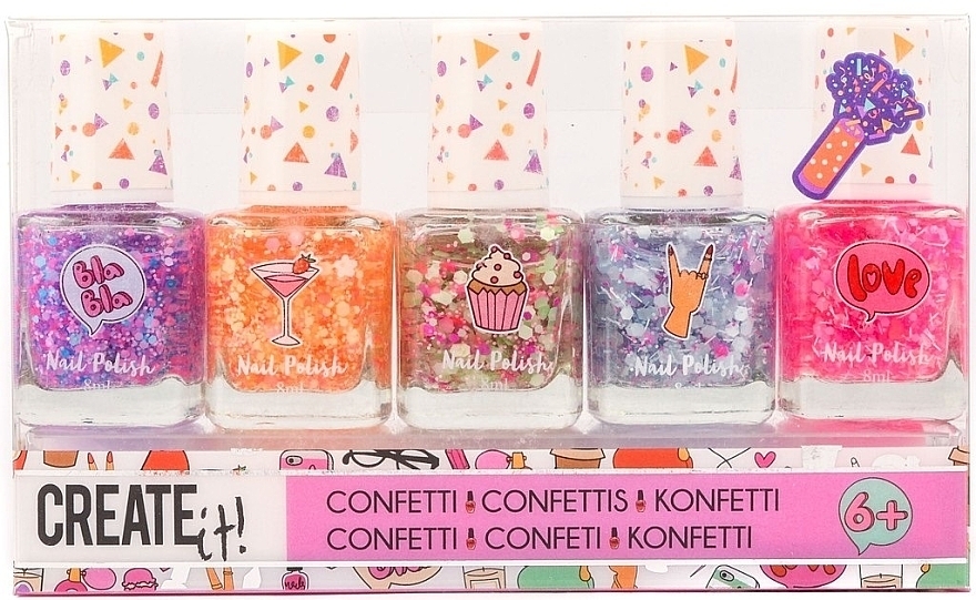 Zestaw lakierów do paznokci Confetti - Create It! Nail Polish Confetti (nail/polish/5x8ml) — Zdjęcie N1
