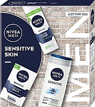 Zestaw - NIVEA MEN Sensitive Skin (sh/gel/250ml + ash/balm/100ml + foam/200ml) — Zdjęcie N1