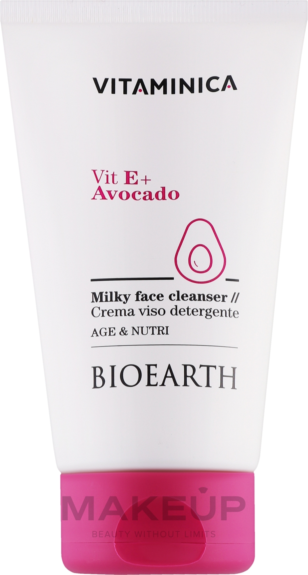 Mleczko do mycia twarzy - Bioearth Vitaminica Vit E + Avocado Milky Face Cleanser — Zdjęcie 150 ml