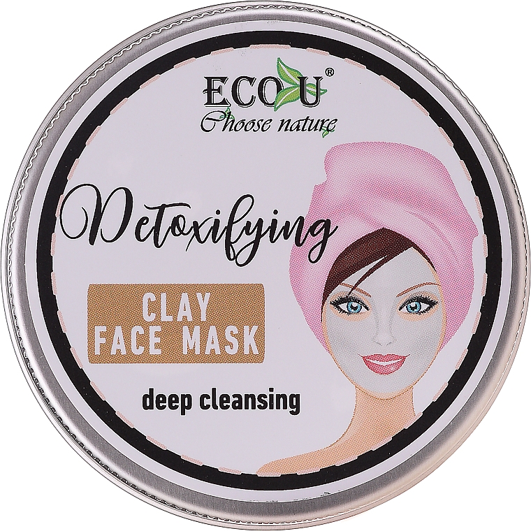 Detoksykująca głęboko oczyszczająca maska glinkowa do twarzy - Eco U Detoxifying Deep Cleansing Clay Face Mask — Zdjęcie N1
