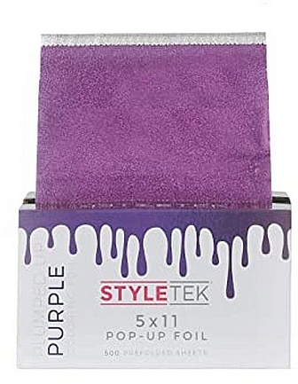 	Folia do włosów umożliwiająca łatwe dozowanie pojedynczych arkuszy, fioletowa - StyleTek — Zdjęcie N1