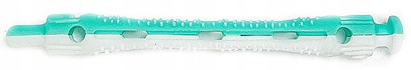 Wałki do loków na zimno, dł. 7 cm, d11 mm, biało-zielone, 12 szt. - Xhair — Zdjęcie N3