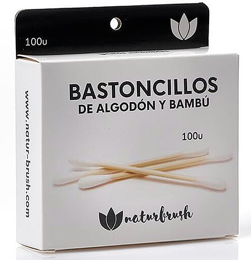 Patyczki bambusowe, 100 szt. - Naturbrush Organic Cotton Buds — Zdjęcie N1