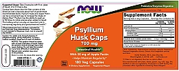 Łuski nasion babki płesznik w kapsułkach, 700 mg - Now Foods Psyllium Husk Caps — Zdjęcie N2