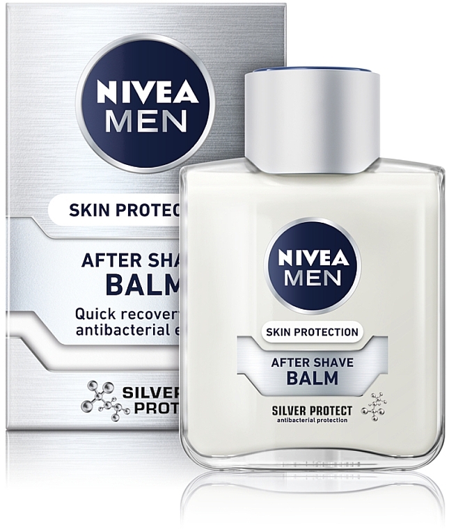 Zestaw - NIVEA MEN Silver Control Skin Protect Collection (aft/sh/balm/100ml + deo/50ml + sh/gel/250ml) — Zdjęcie N4