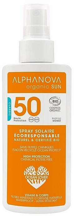 Spray przeciwsłoneczny z SPF50 - Alphanova Organic Sun — Zdjęcie N1