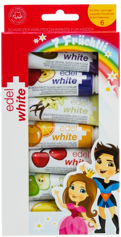 Pasta do zębów dla dzieci 7 owoców - Edel+White 7 Fruchtli Set (toothpaste/7x9.4ml)